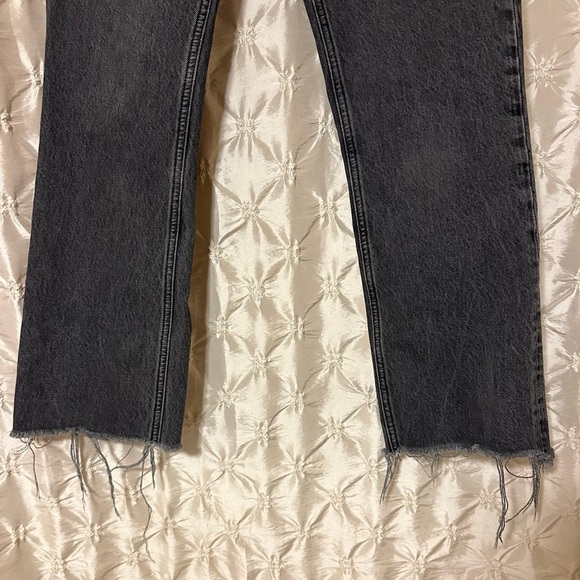 AGOLDE High Rise Vintage Boot Jeans Percolate Dark Grey Distressed Black - Picture 5 of 16